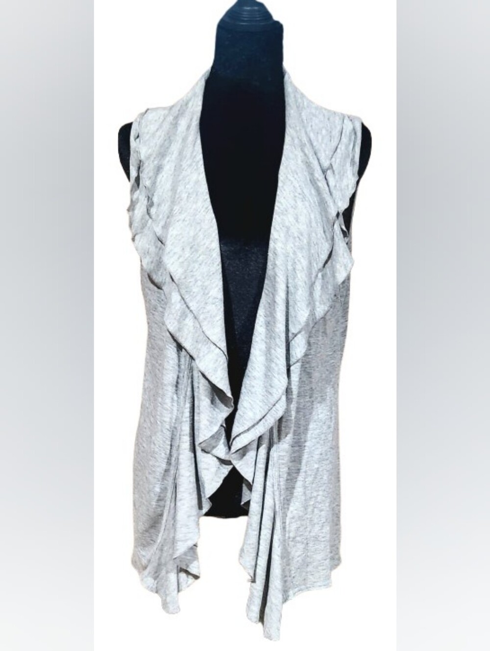 Christopher & Banks Open Front Grey Vest Size L